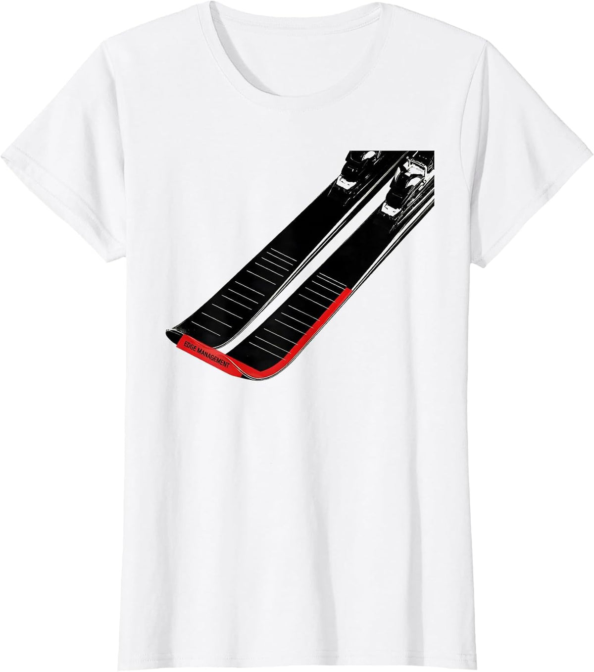Women's Edge Management Swiss International Ski Humor Winter Sports T-Shirt - White
