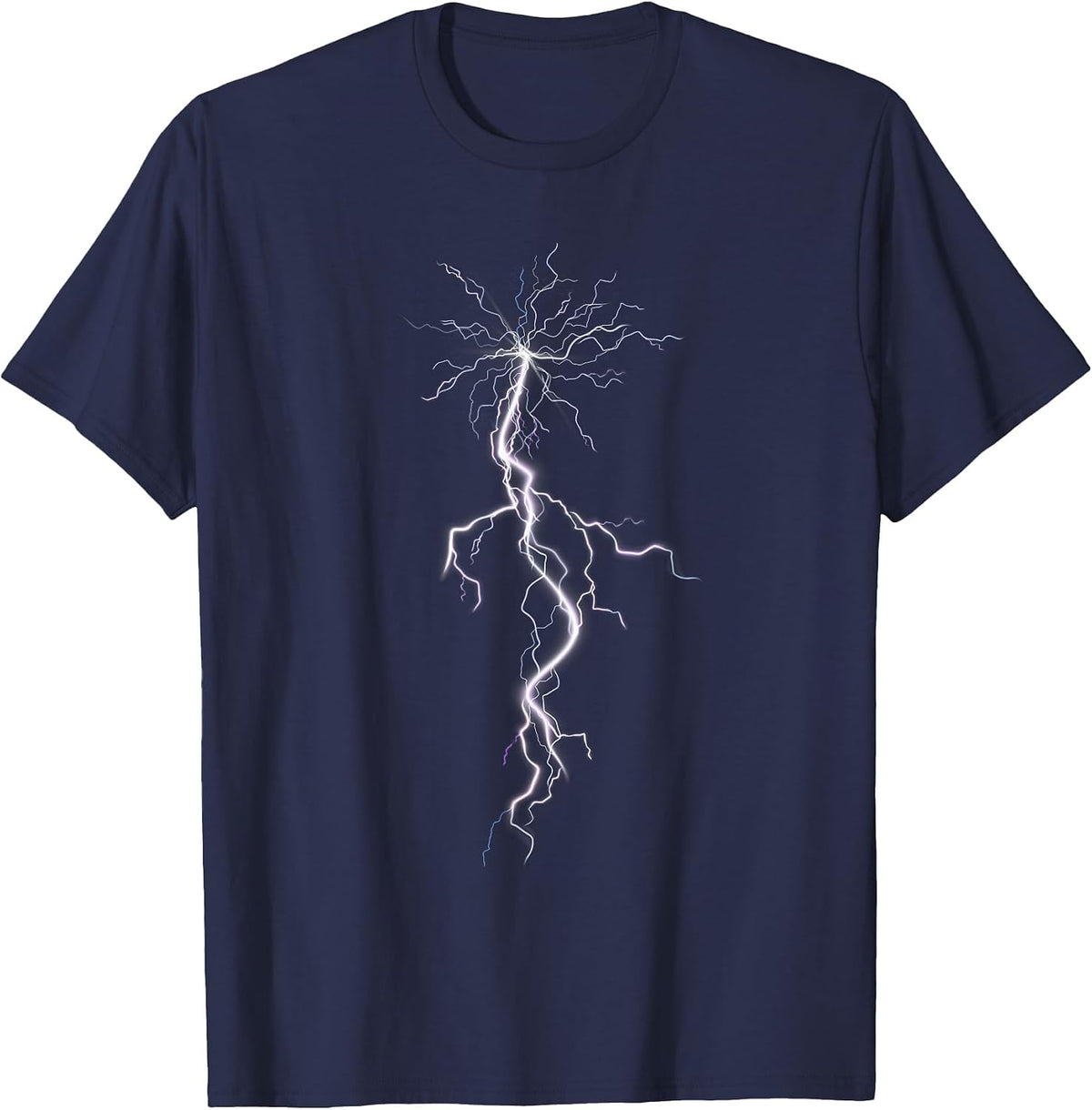 Lightning Storms I Lightning Bolt T-Shirt - Navy Blue
