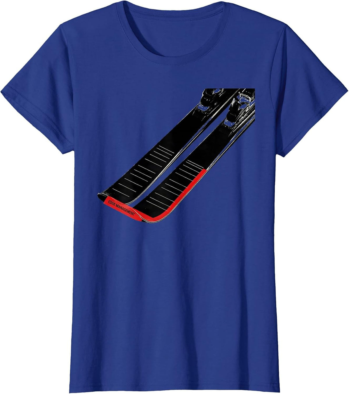 Women's Edge Management Swiss International Ski Humor Winter Sports T-Shirt - Royal Blue