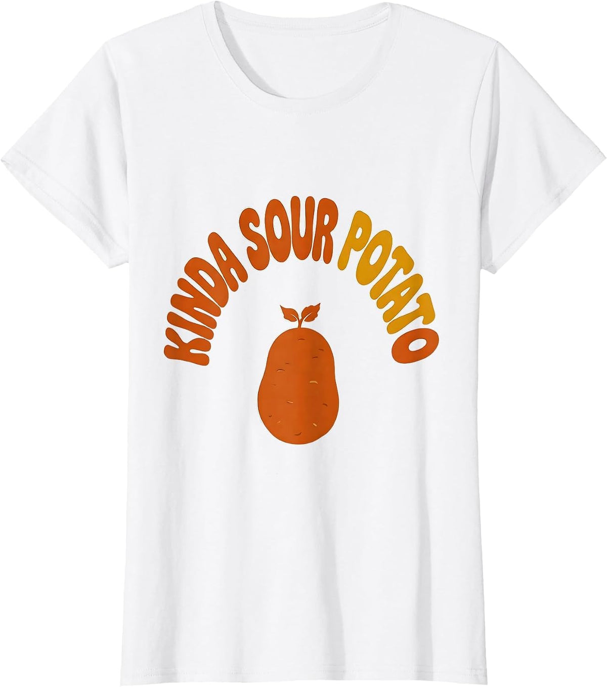 Women's Kinda Sour Potato Retro 70s Funny Couple Thanksgiving T-Shirt - White