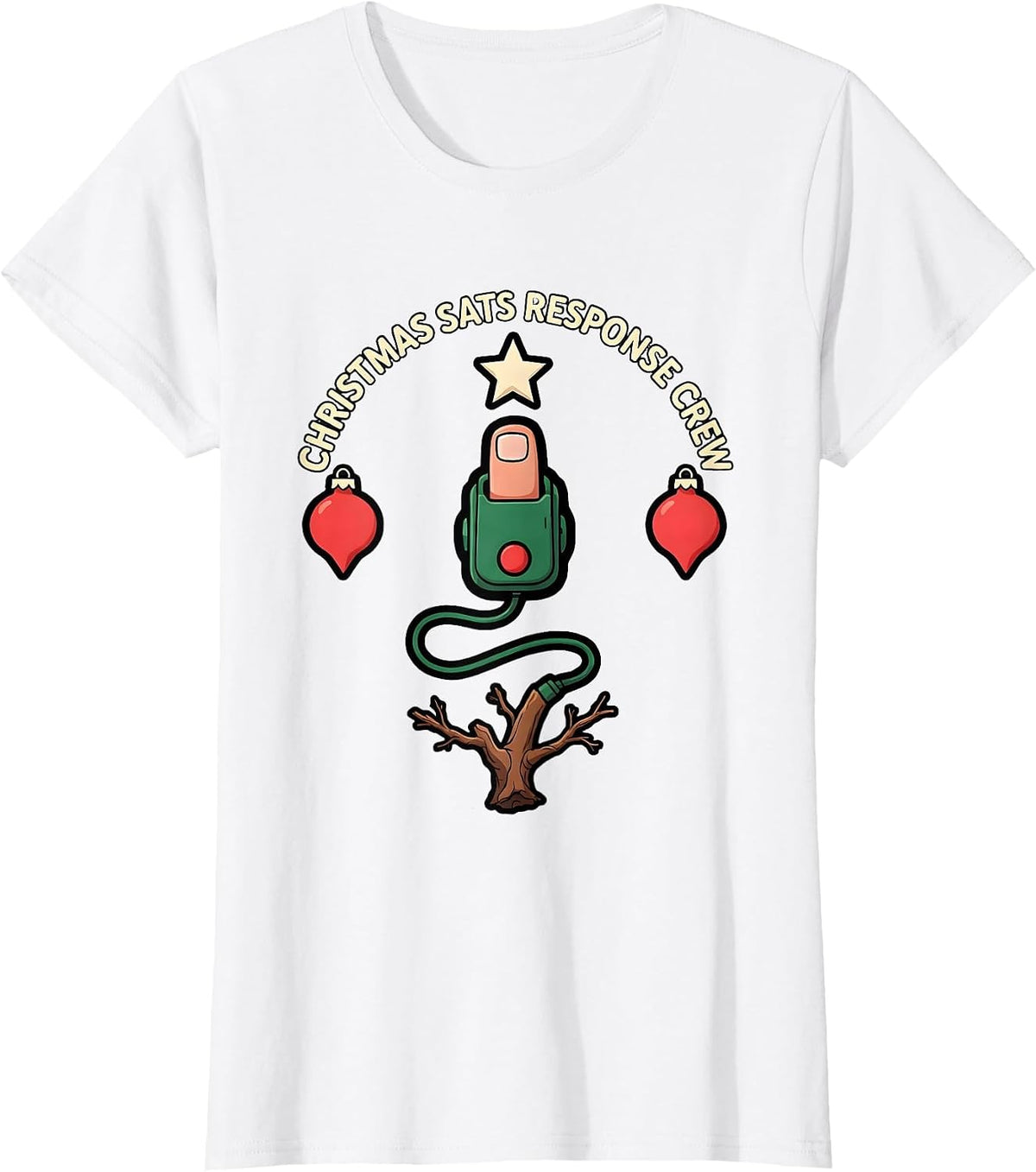 Christmas Sats Response Crew Funny Respiratory Therapist T-Shirt - White