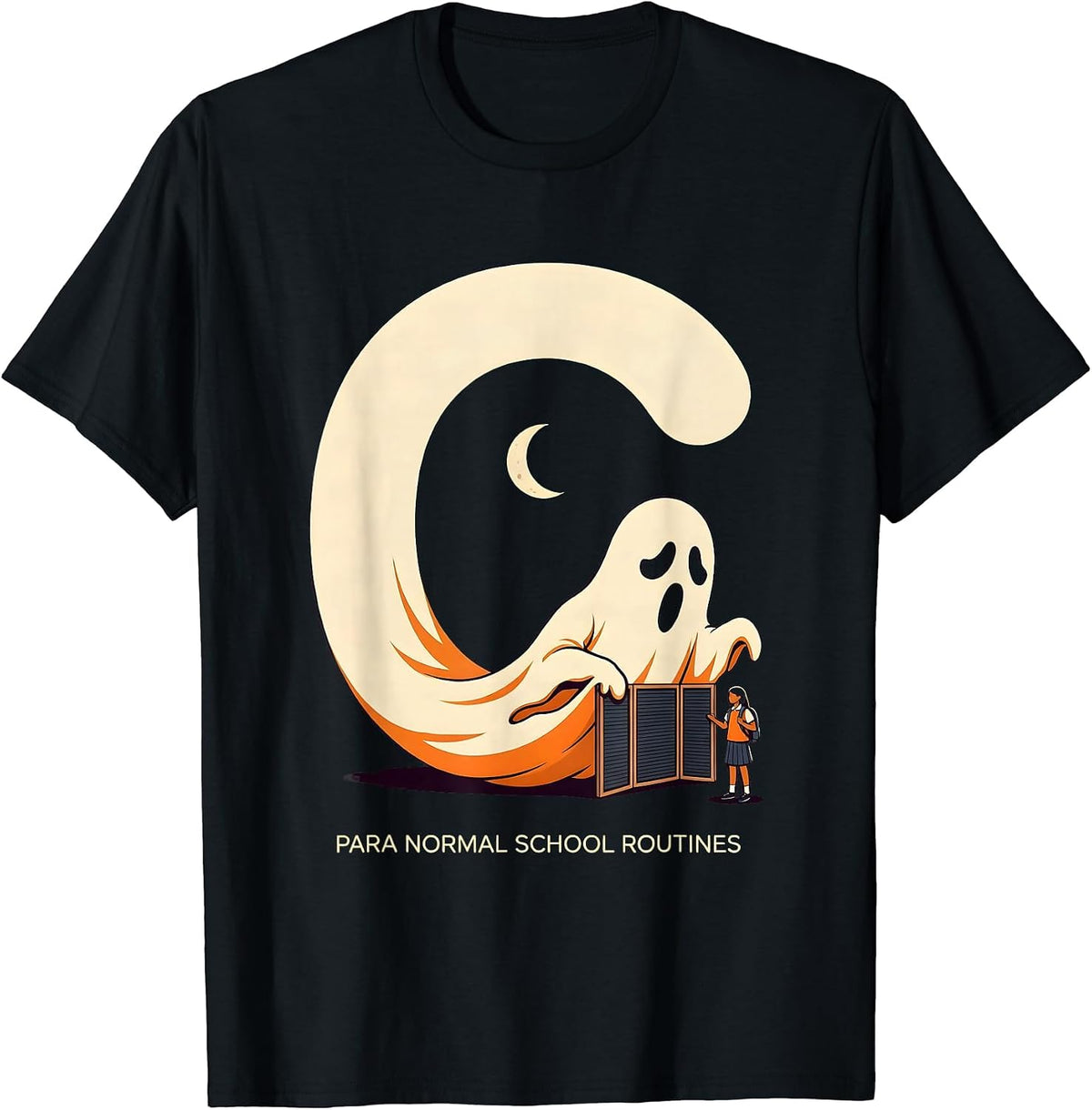Men's Para Normal School Routines Funny Ghost Paraprofessional T-Shirt - Black