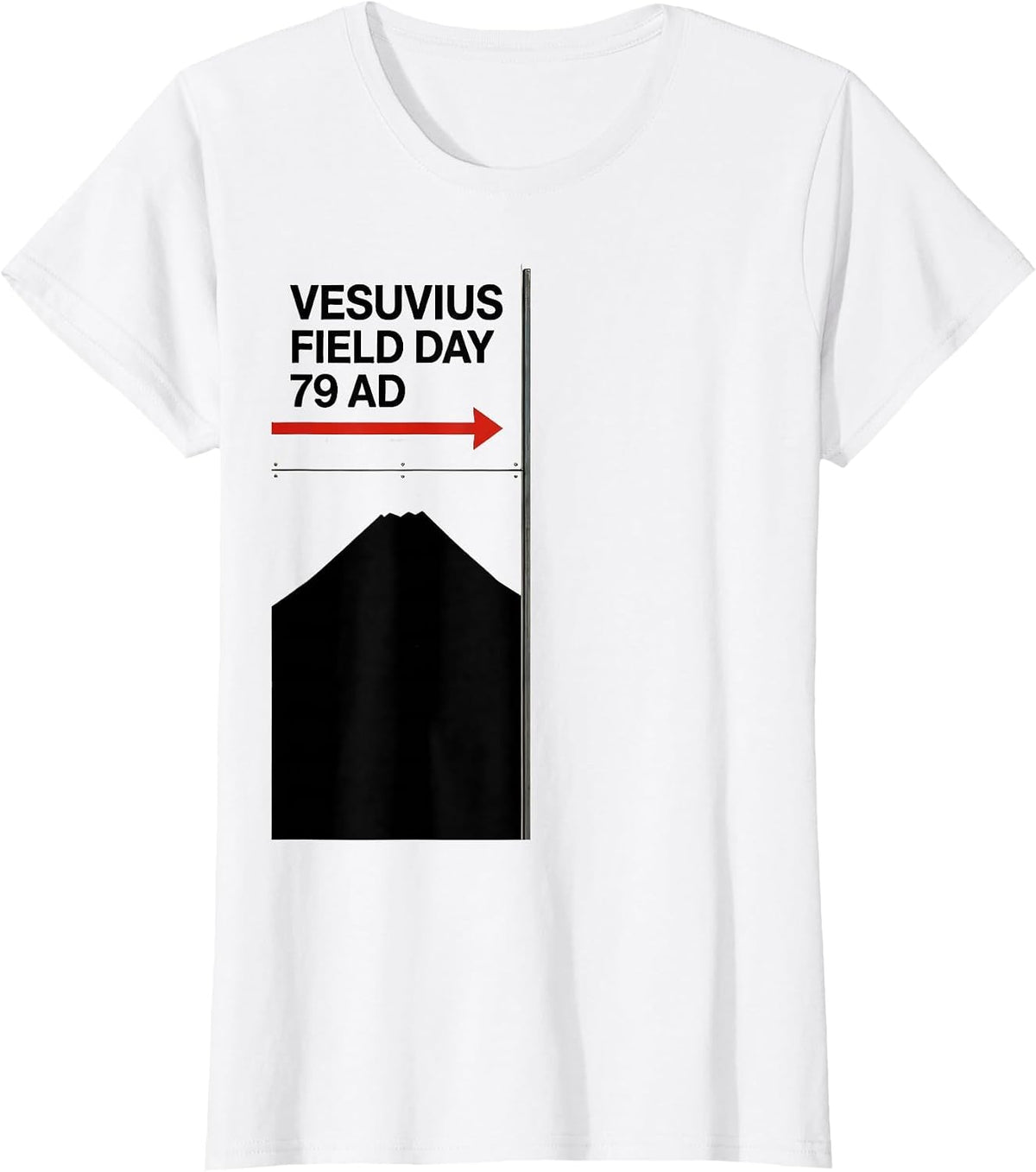 Women's Vesuvius Field Day 79 AD Funny History Buff Volcanology T-Shirt - White