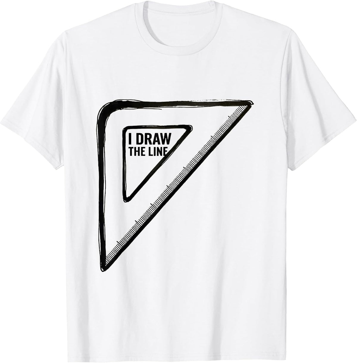 Men's I Draw The Line Funny Art Teacher Artist Humor T-Shirt - White