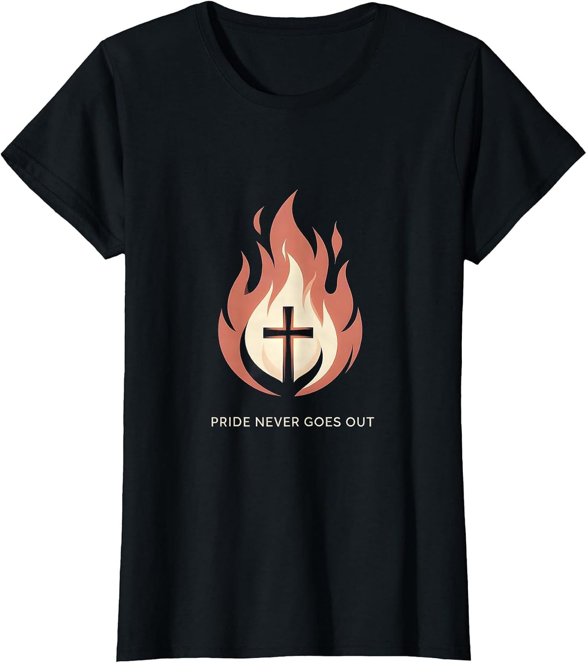 Pride Never Goes Out LGBTQ Pride Flag Design T-Shirt - Black