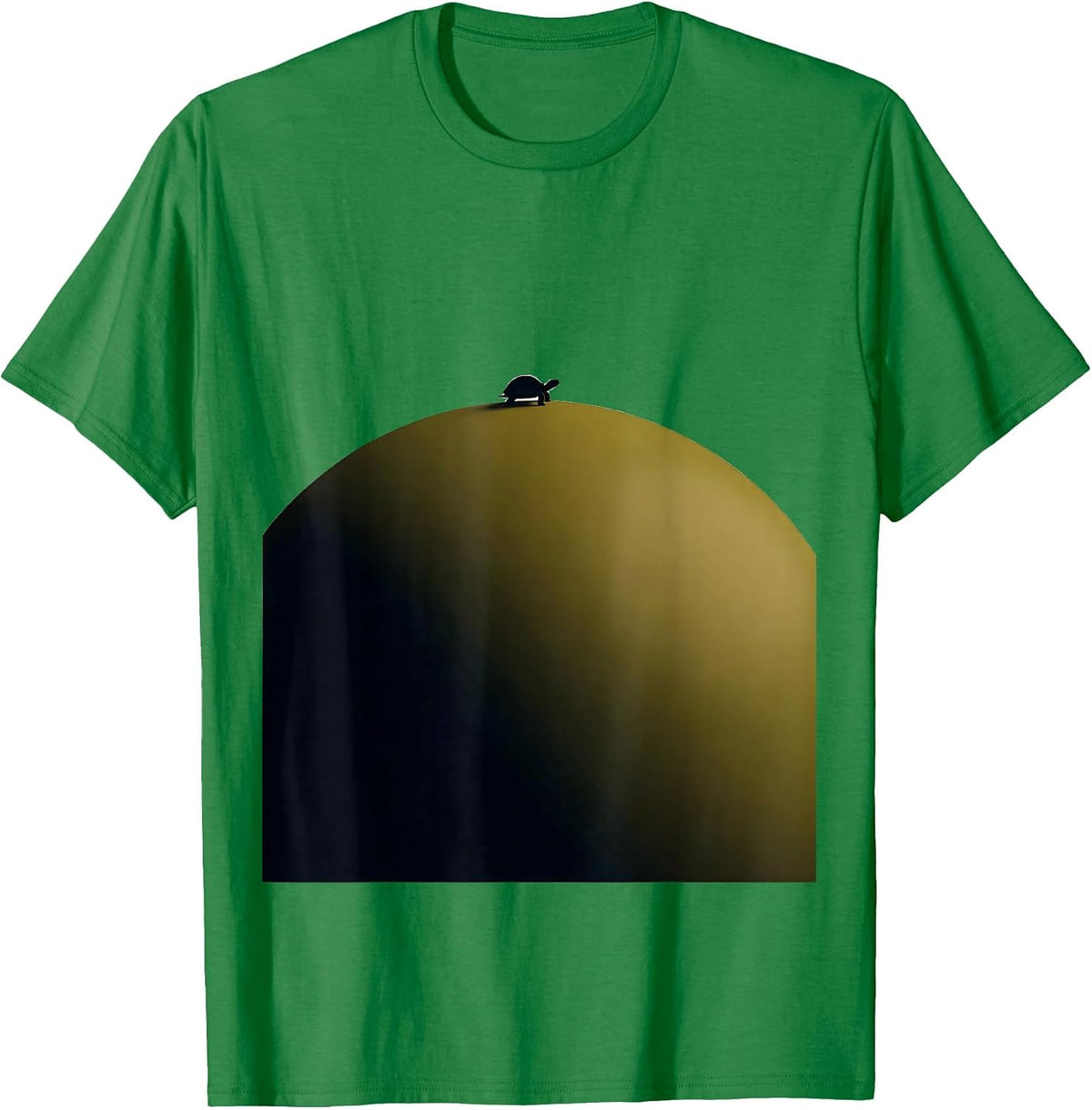 Men's Tiny Turtle Big Tortoise Shell Funny Animal Art T-Shirt - Kelly Green