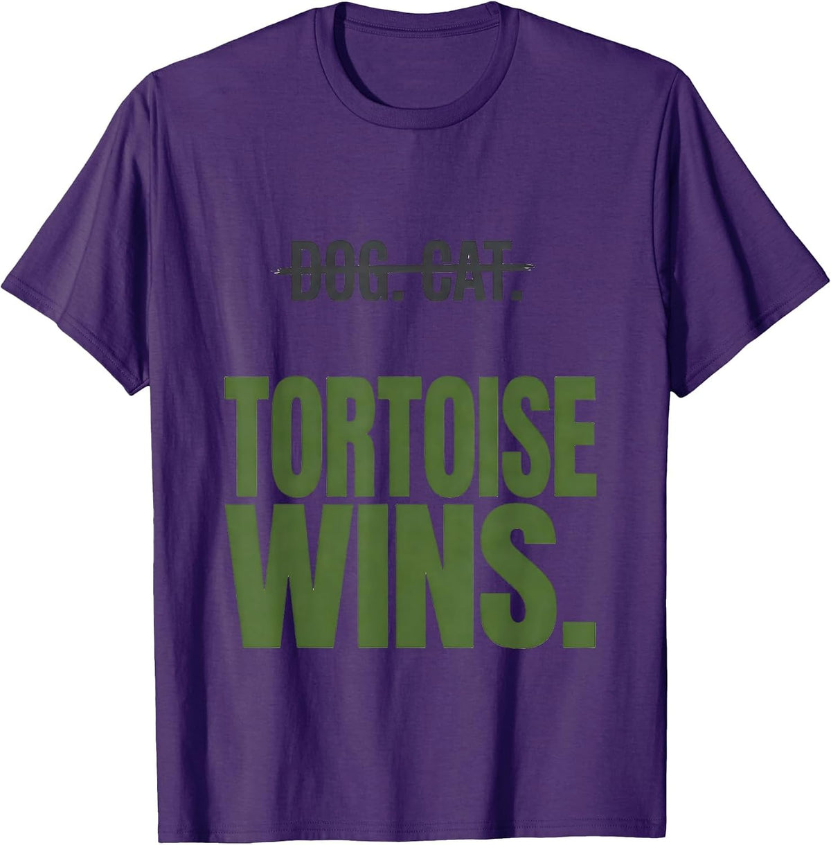 Men's Dog Cat Tortoise Wins Funny Turtle Lover Gift T-Shirt - Purple