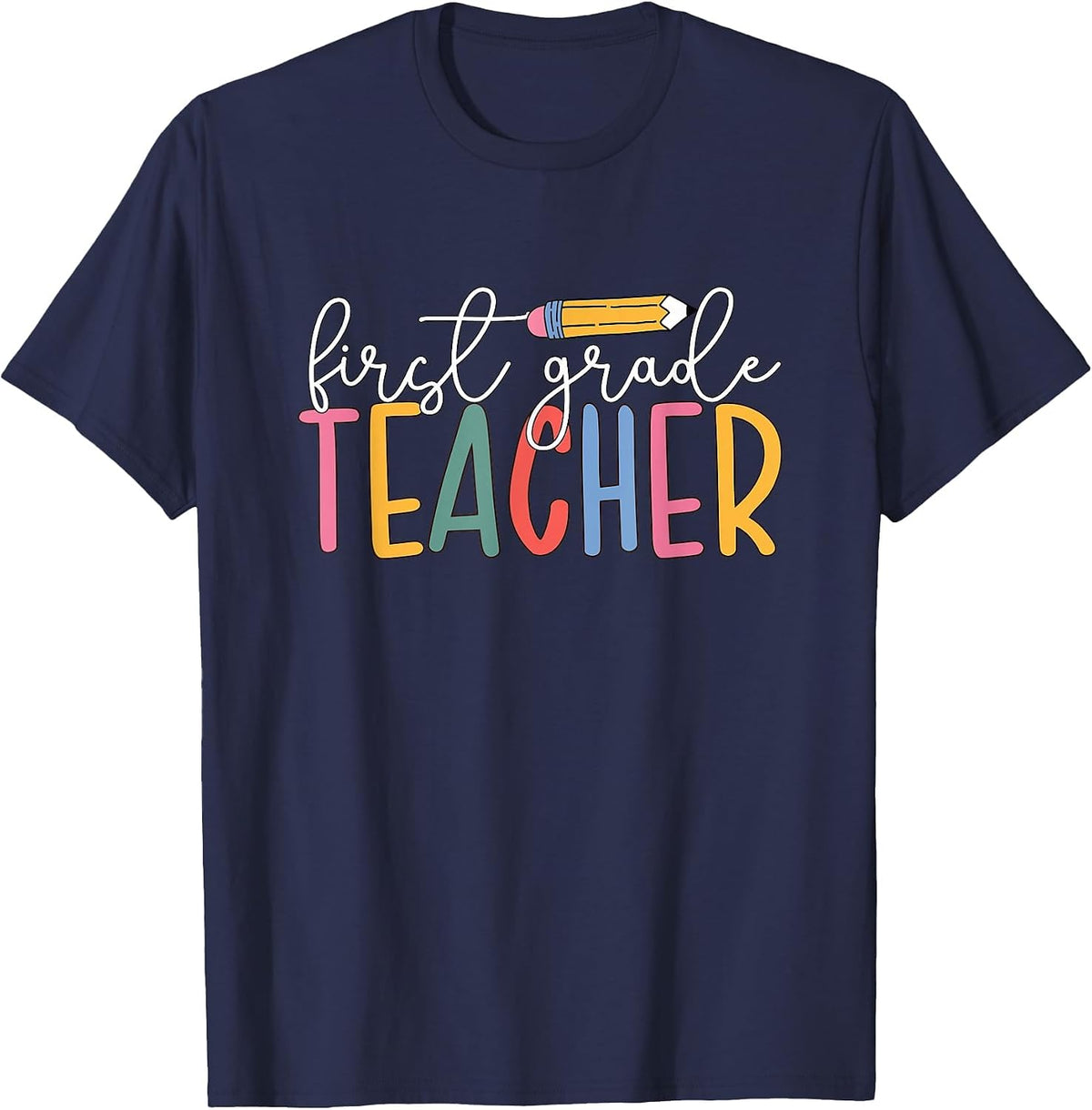 1st Grade Teacher Boho First Grade Teachers T-Shirt - Navy Blue