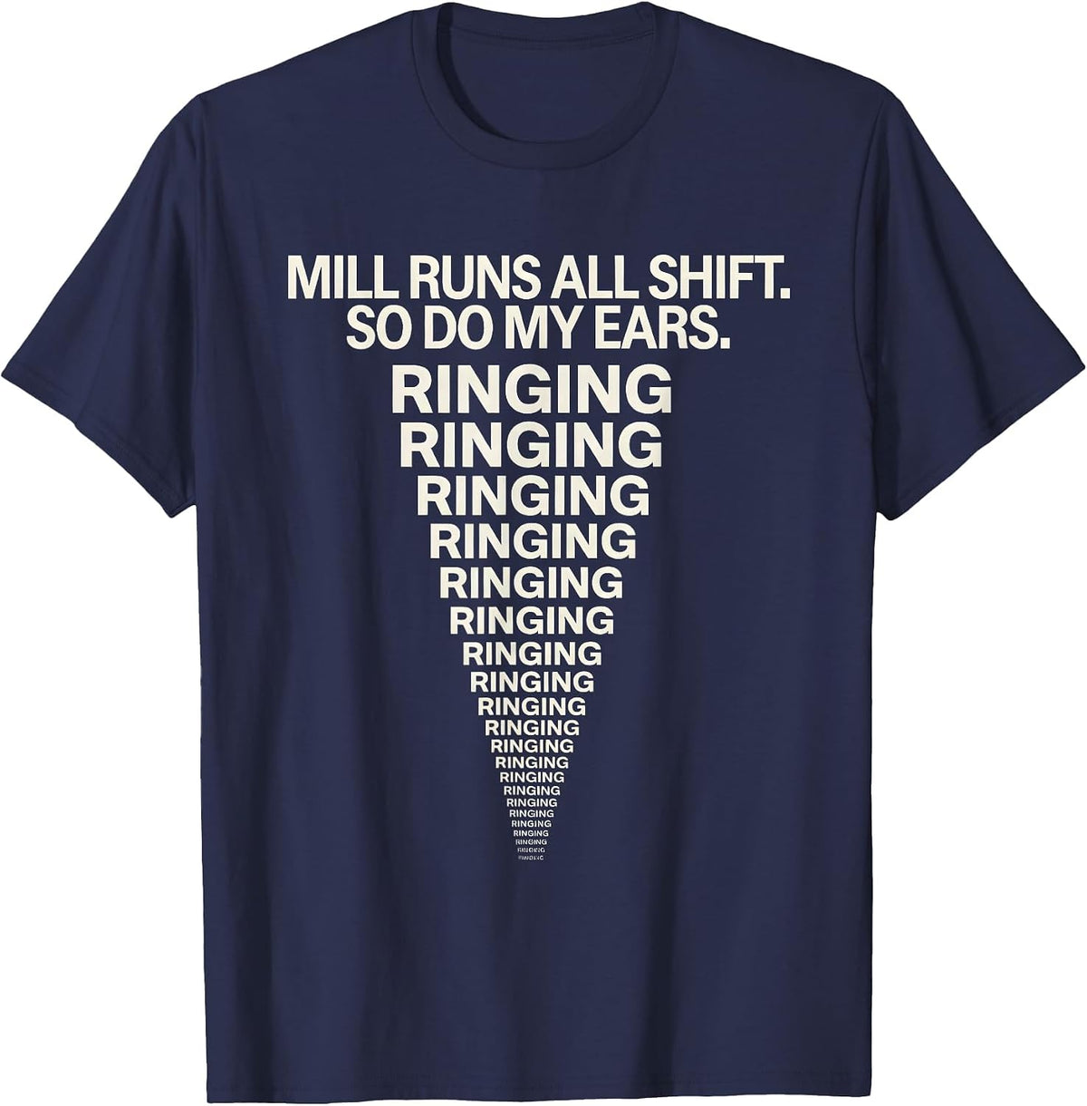 Men's Mill Runs All Shift So Do My Ears Funny Blacksmith T-Shirt - Navy Blue