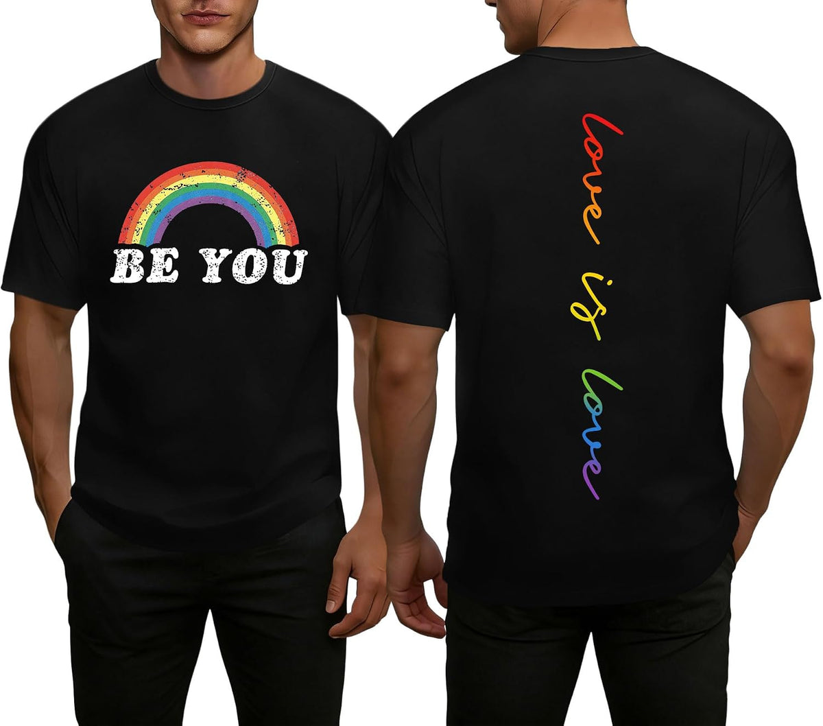 Pride Tank Top for Women LGBT Rainbow Flag Shirt Love Heart Graphic Tee Lesbian Gay Pride Sleeveless Vest - Men-black1