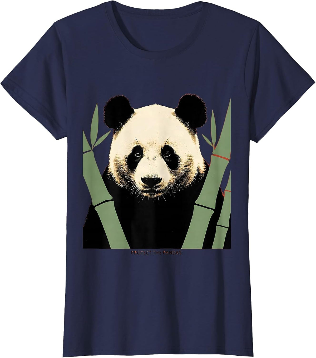 Protect the Pandas Wildlife Conservation Design T-Shirt - Navy Blue