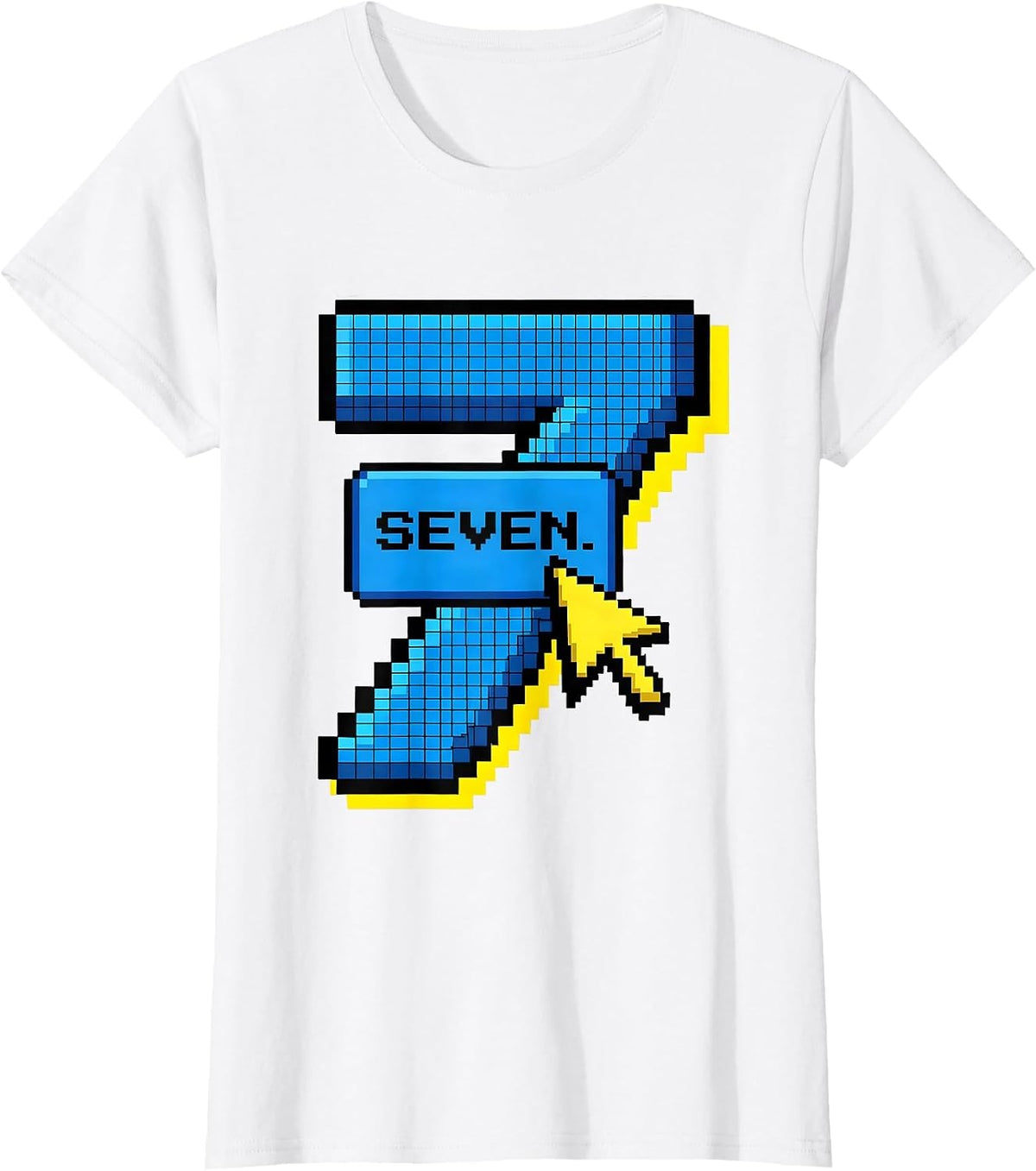 Women's SEVEN Pixel Art Funny Halloween Couple Costume T-Shirt - White