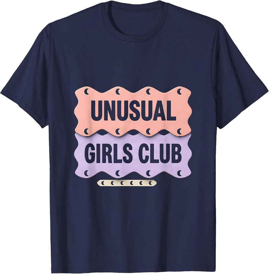 Unusual Girls Club Pastel Goth Alt Girl Weird Aesthetic T-Shirt - Navy Blue