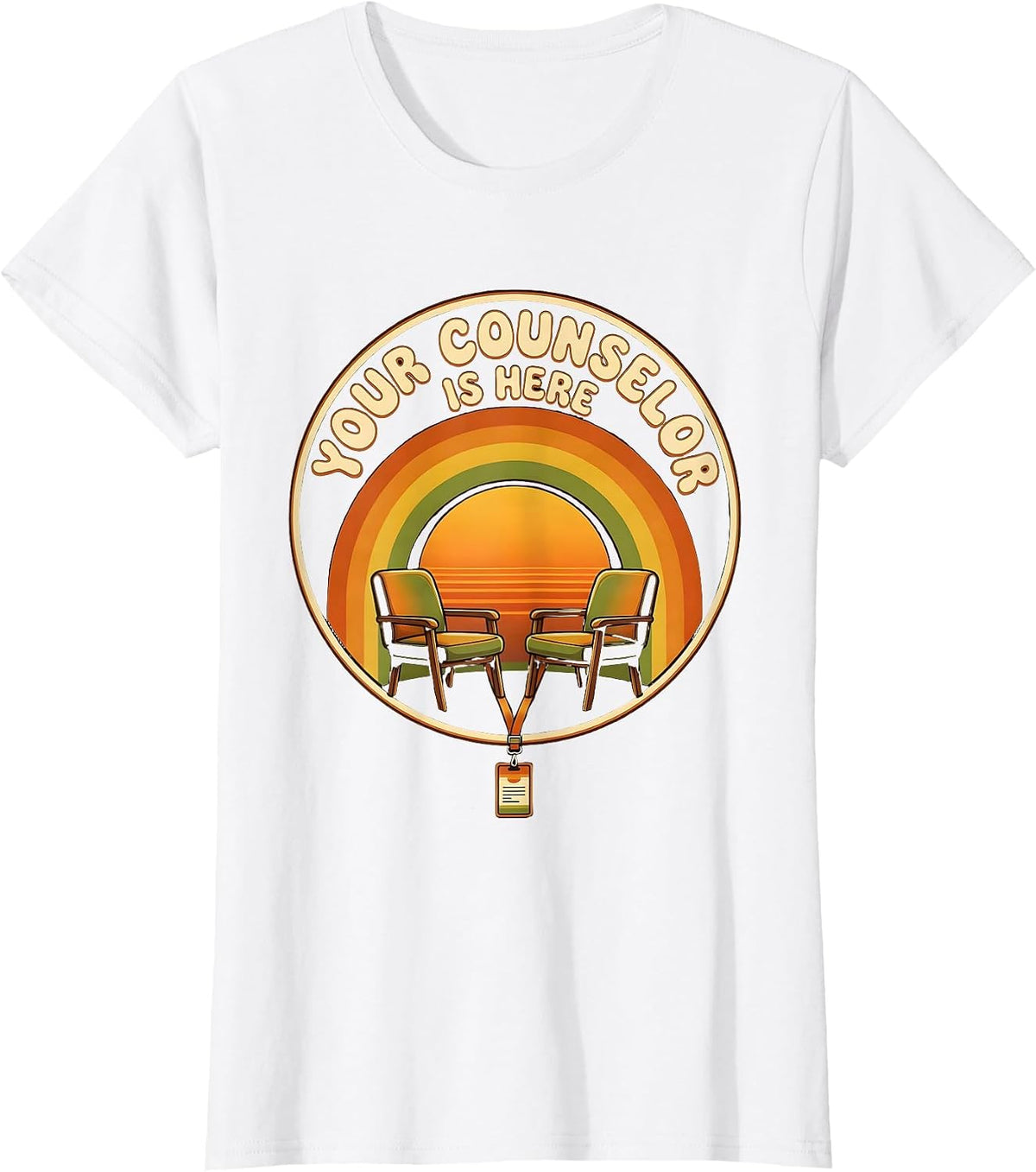 Your Counselor Is Here Retro Groovy School Counselor T-Shirt - White