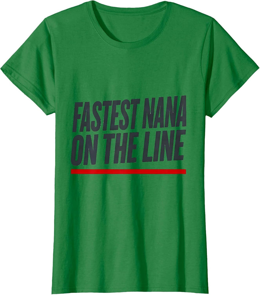 Women's Fastest Nana On The Line Patriotic RC Car Racing Hobbyist T-Shirt - Kelly Green