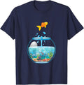 Cool Fishkeeper Aquarist Fishbowl T-Shirt - Navy Blue