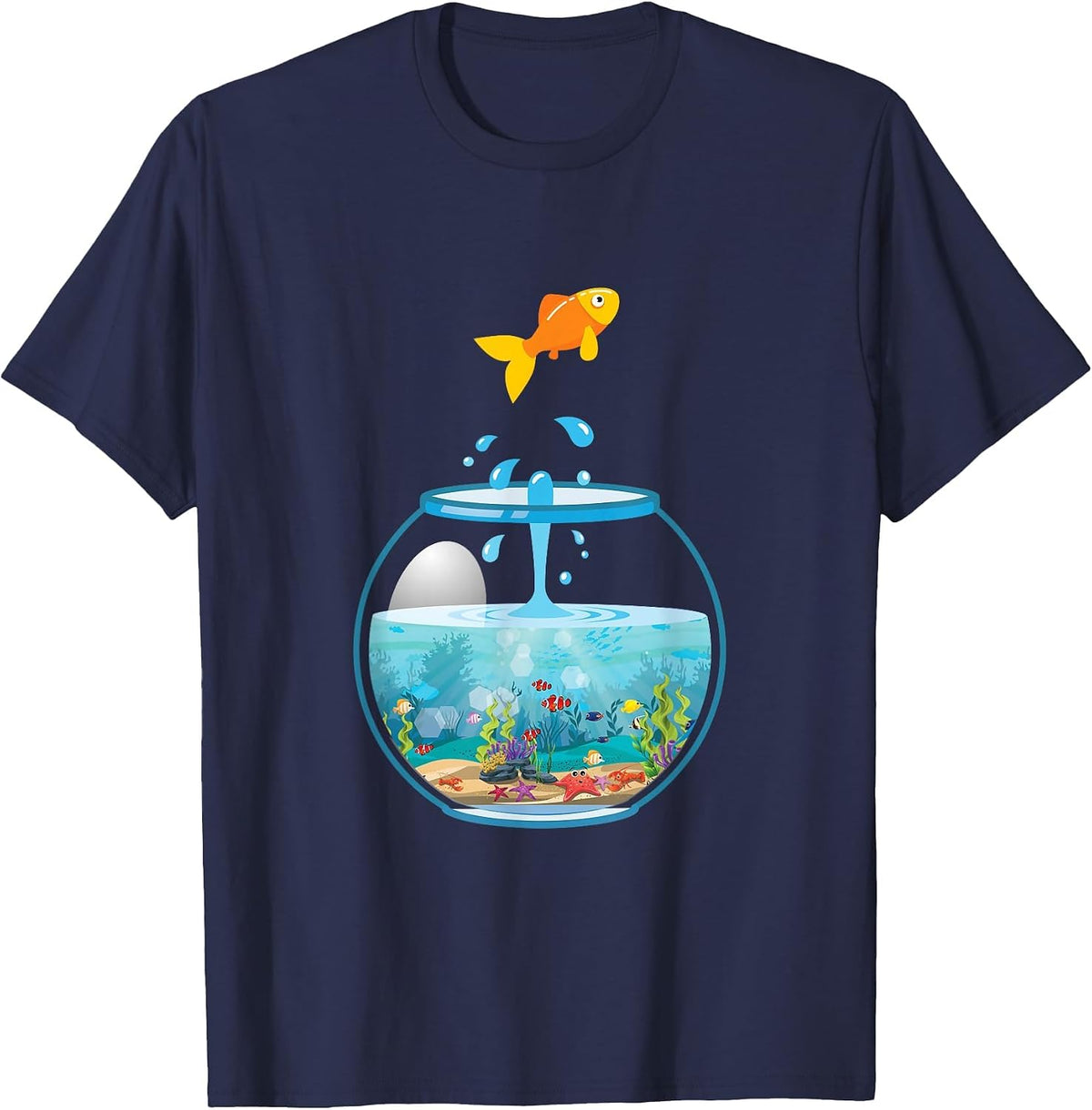 Cool Fishkeeper Aquarist Fishbowl T-Shirt - Navy Blue