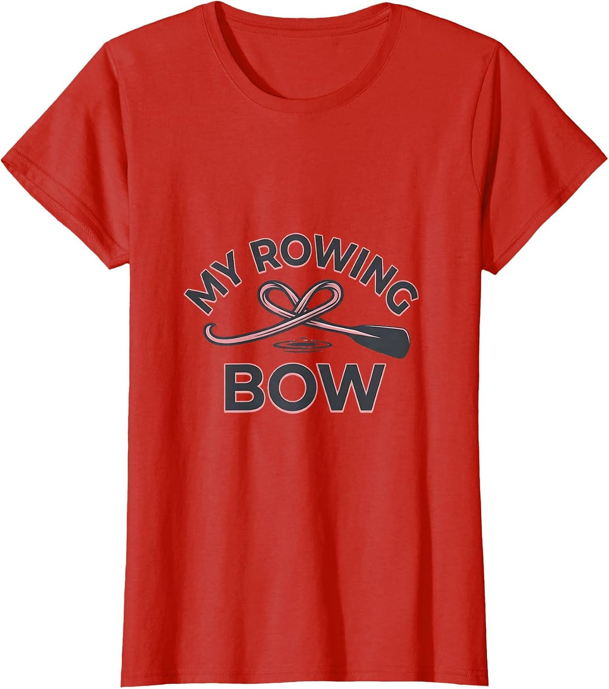 Women's My Rowing Bow Cute Coquette Bow Girls Aesthetic Everyday T-Shirt - Red