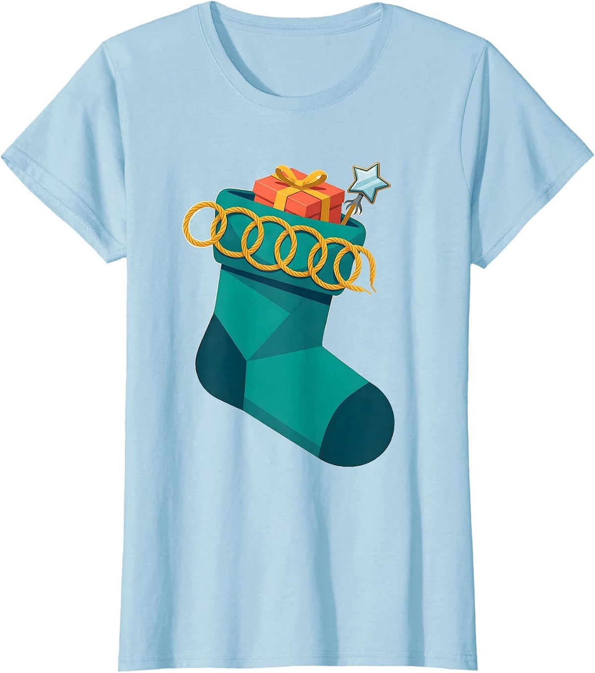 Women's Dental Bib Christmas Stocking Dentist Dental Office Gift T-Shirt - Baby Blue