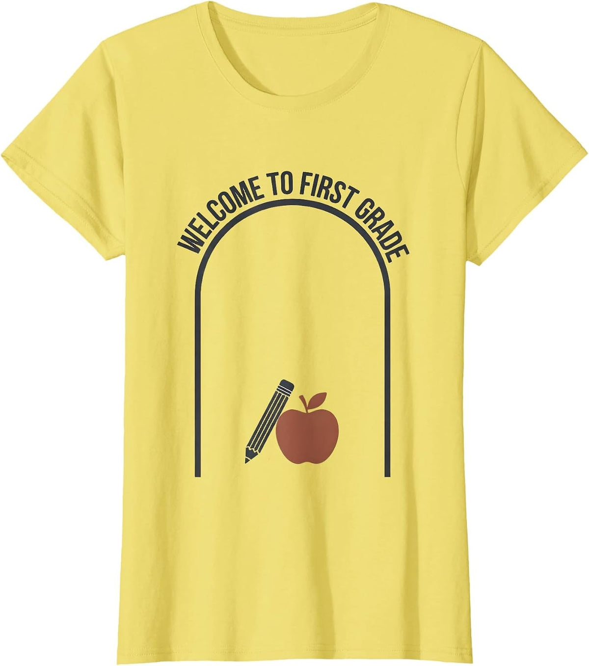 Welcome To First Grade Minimalist Teacher Back To School T-Shirt - Lemon Yellow