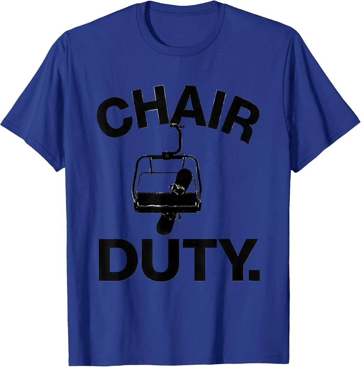 Men's Chair Duty Minimalist Ski Lift Snowboarder Winter Sports T-Shirt - Royal Blue