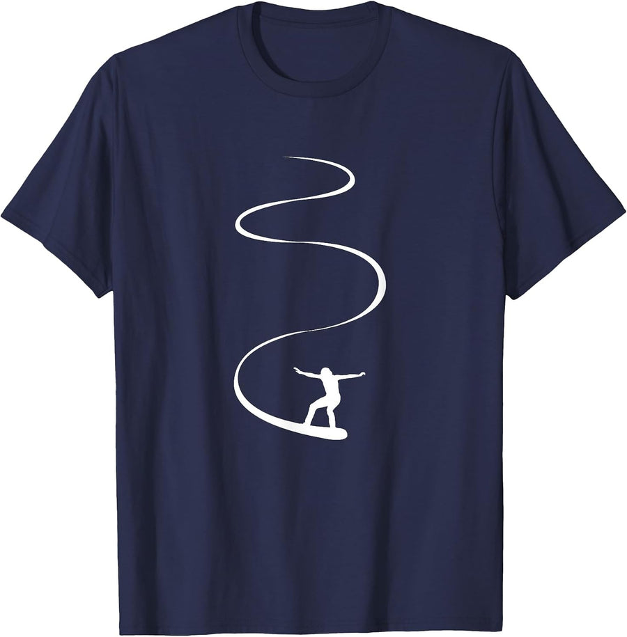 Ride Line Snowboarder Snowboard Ski | Man Woman Kids T-Shirt - Navy Blue