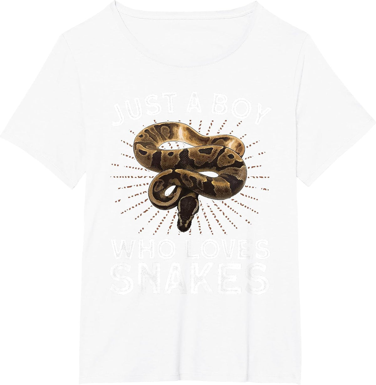 Funny Snake Art for Boys Kids Men Reptile Animal Snake Lover T-Shirt - White