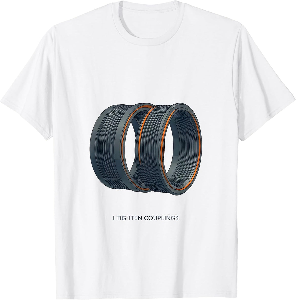 Men's I Tighten Couplings Funny Plumber Pipefitter Steamfitter T-Shirt - White