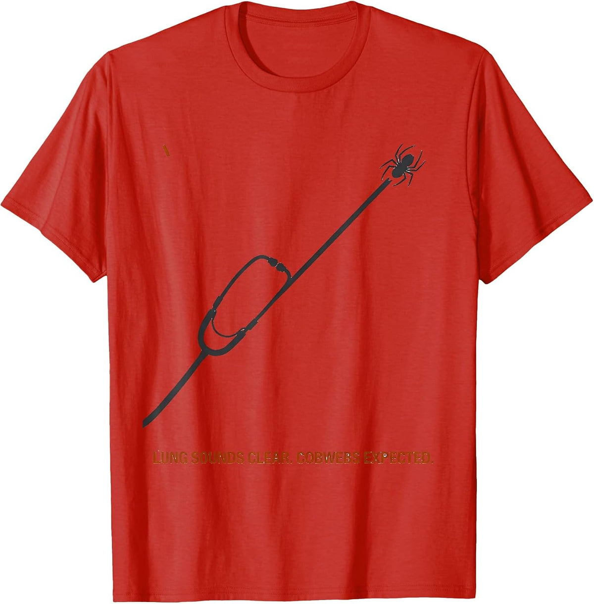 Men's Lung Sounds Clear Cobwebs Expected Editorial Respiratory T-Shirt - Red
