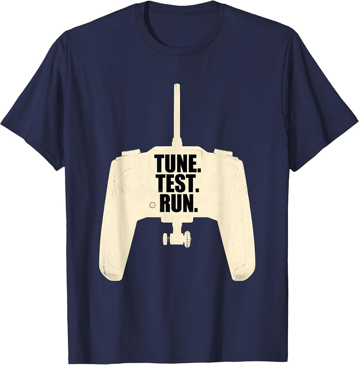 Tune. Test. Run RC Car Racing Silhouette Drag Racing T-Shirt - Navy Blue