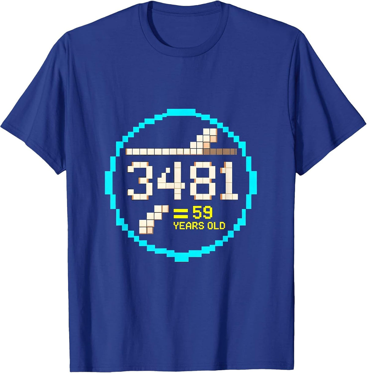 √3481 = 59 Years Old Pixel Art Math Birthday Humor T-Shirt - Royal Blue
