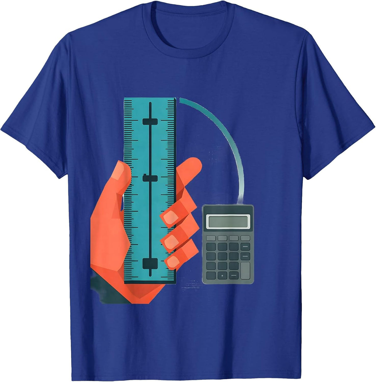 Men's Slide Rule Classically Trained Retro Math Engineer T-Shirt - Royal Blue