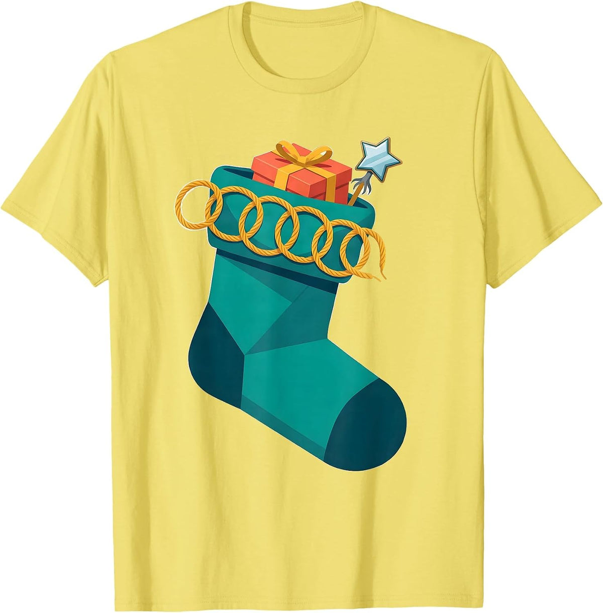 Men's Dental Bib Christmas Stocking Dentist Dental Office Gift T-Shirt - Lemon Yellow