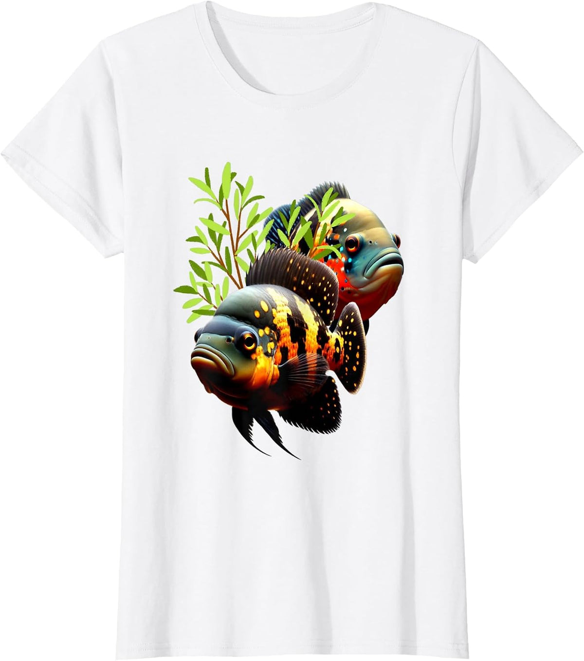 Oscar Cichlid Fish Tank Cichlid Lovers Breeders Design T-Shirt - White