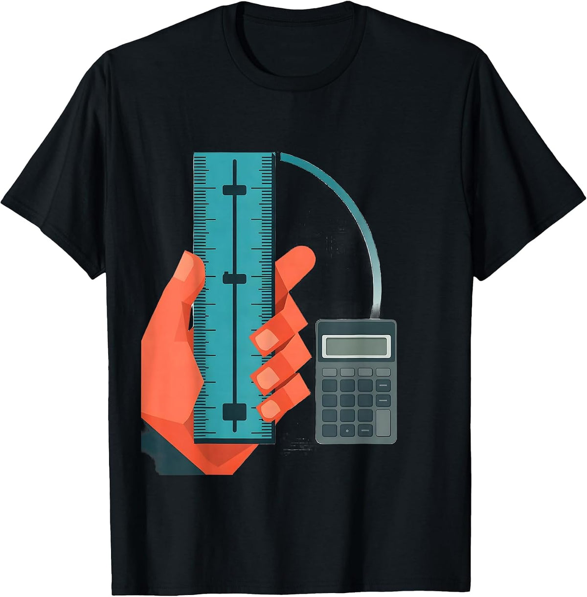 Men's Slide Rule Classically Trained Retro Math Engineer T-Shirt - Black