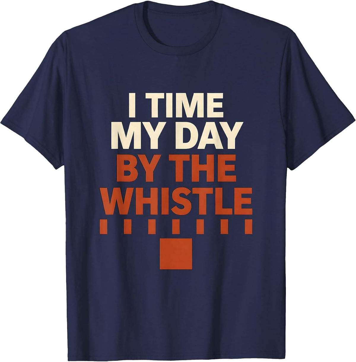 I Time My Day By The Whistle Retro Steam Train Engineer T-Shirt - Navy Blue