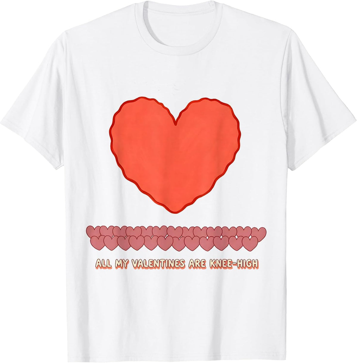 Men's All My Valentines Are Knee-High Funny Teacher Valentine Day T-Shirt - White