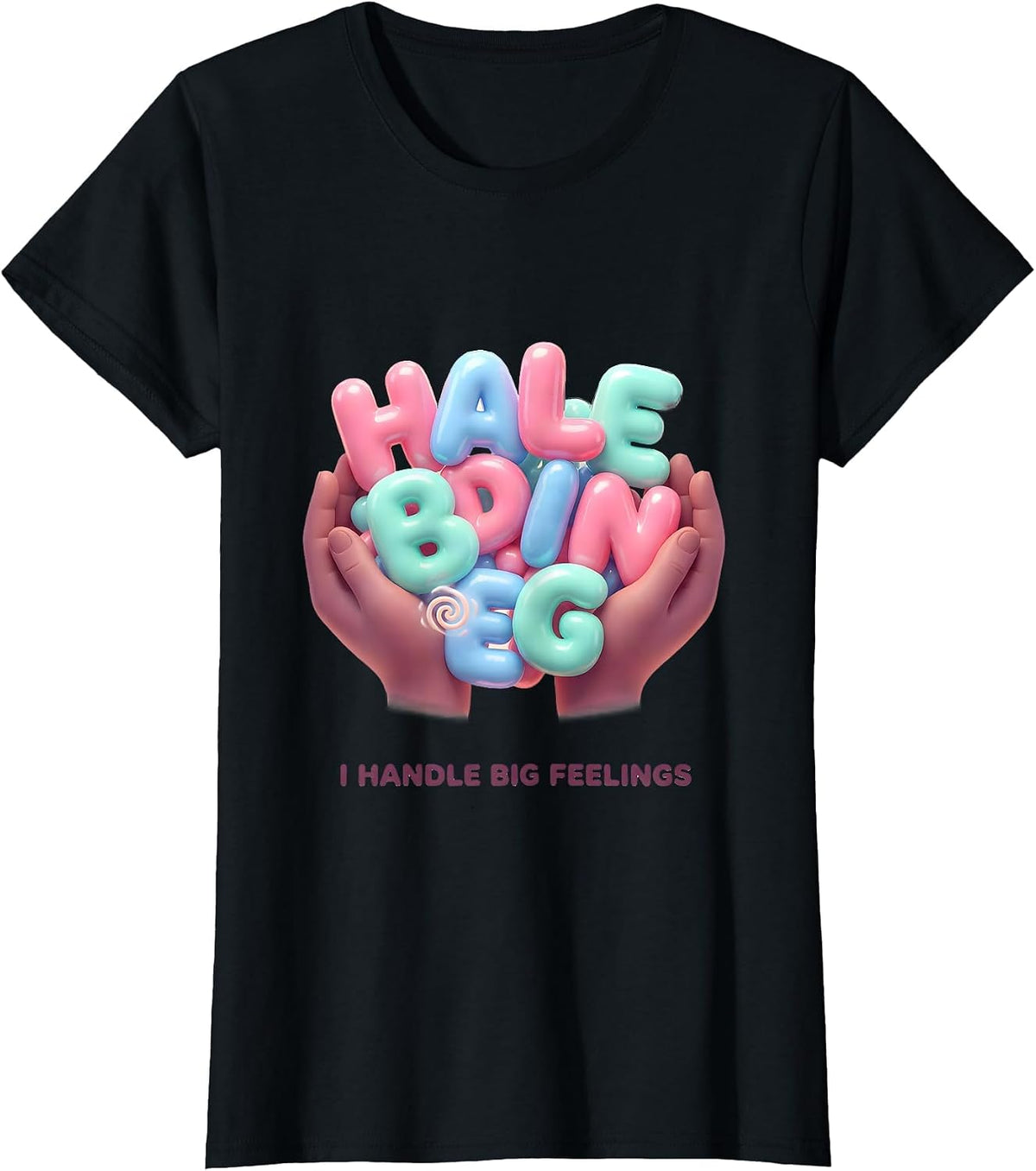 I Handle Big Feelings Cute Kawaii Counselor Mental Health T-Shirt - Black