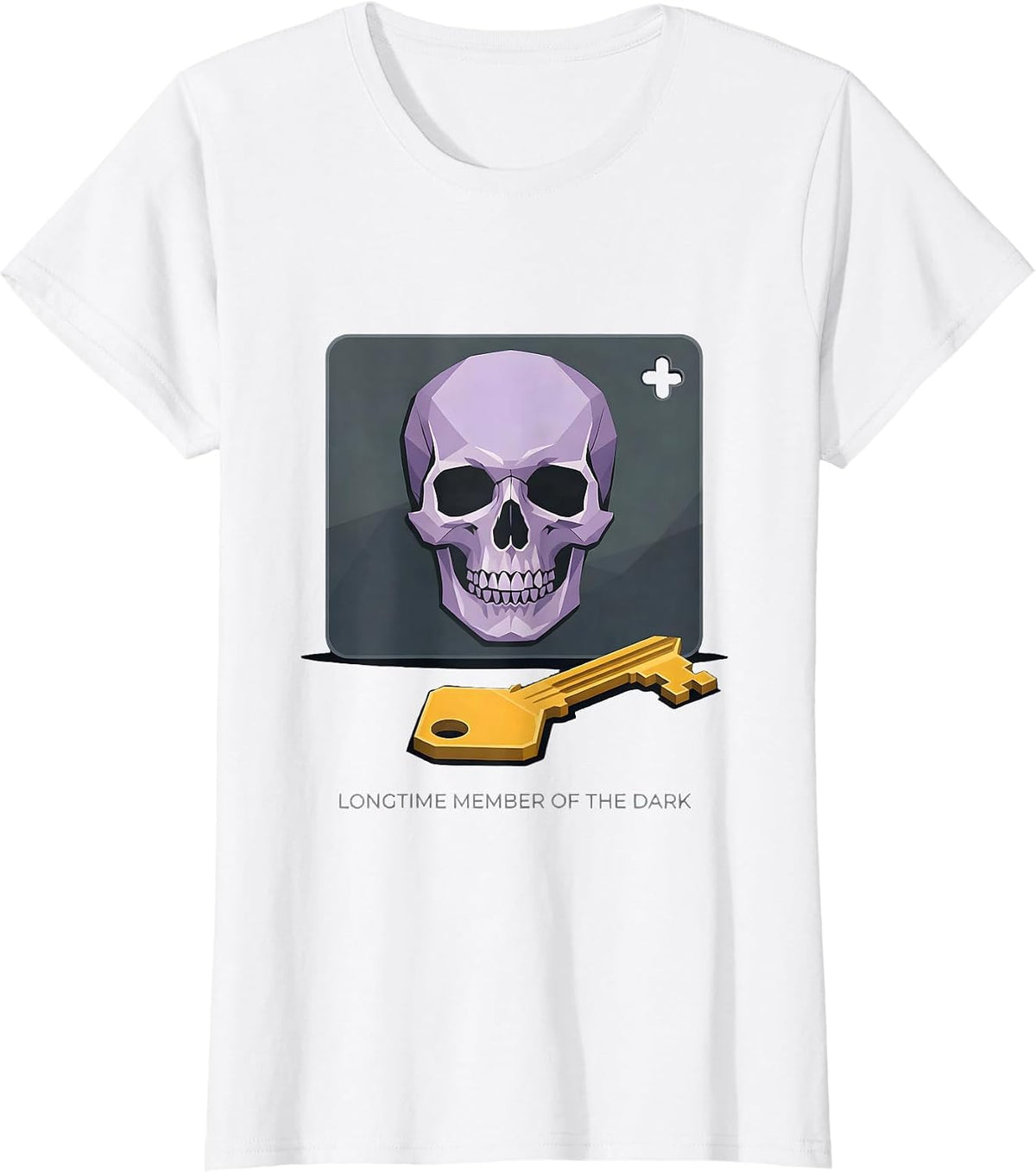 Women's Longtime Member Of The Dark Alt Goth Y2K Grunge Skull T-Shirt - White