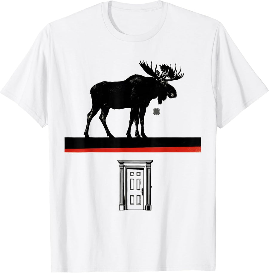 Men's Bull Moose Political Satire Historical Presidents Tribute T-Shirt - White