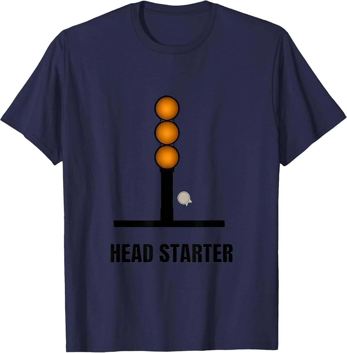 Head Starter Minimalist Racing Tree Light Drag Strip RC Car T-Shirt - Navy Blue