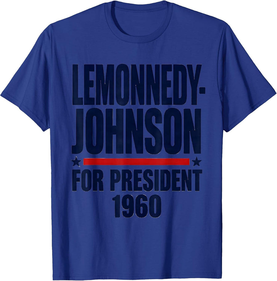 Lemonnedy-Johnson For President 1960 Retro Political T-Shirt - Royal Blue