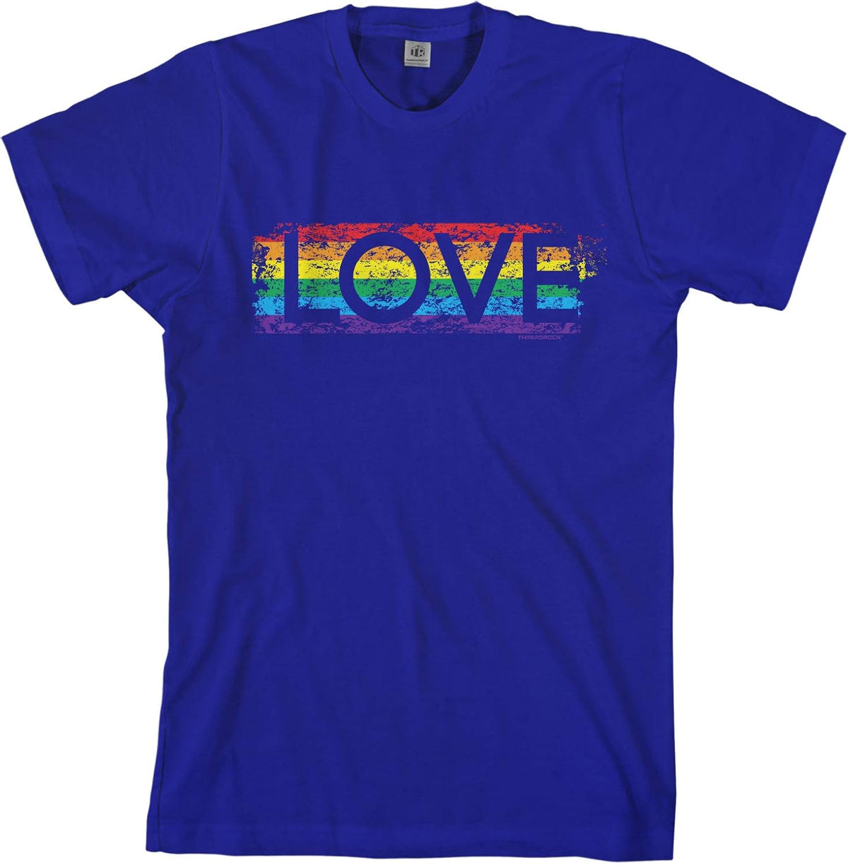 Threadrock Men's Gay Pride Rainbow Love T-Shirt - Royal Blue