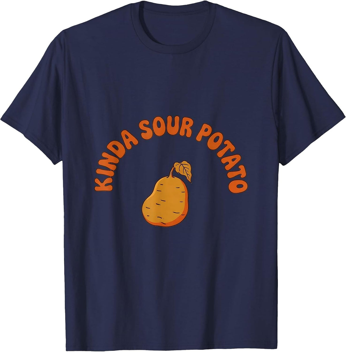 Kinda Sour Potato Retro 70s Funny Couple Thanksgiving T-Shirt - Navy Blue