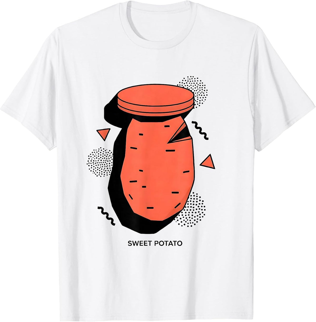 Men's Sweet Potato Memphis Postmodern Funny Grouchy Potato Couple T-Shirt - White