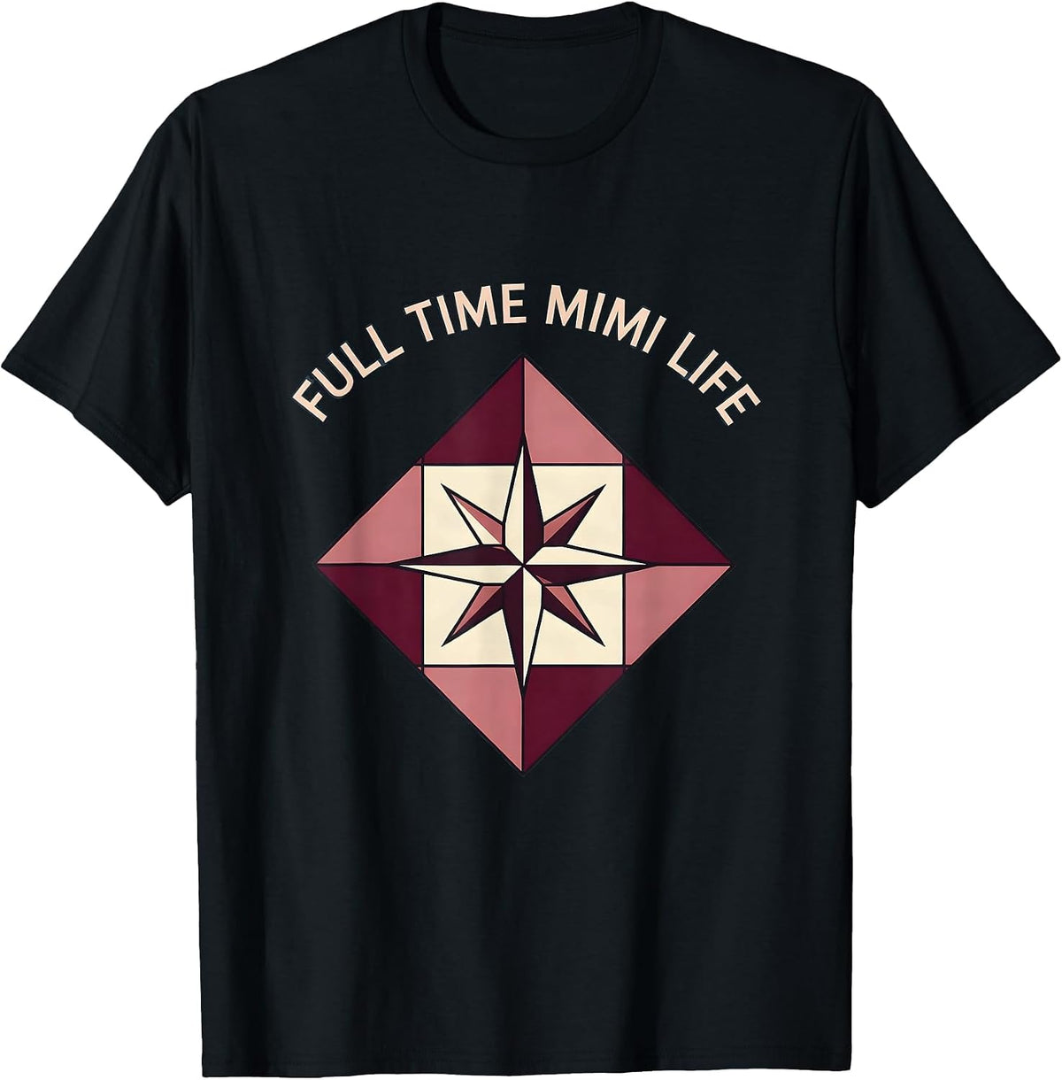 Men's Full Time Mimi Life Grandma Pride Design T-Shirt - Black