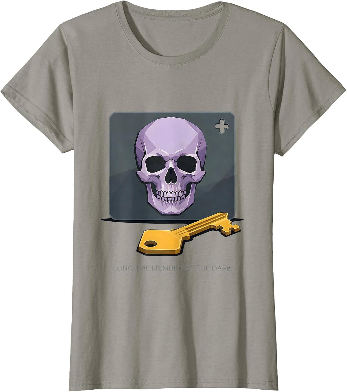 Women's Longtime Member Of The Dark Alt Goth Y2K Grunge Skull T-Shirt - Slate Grey