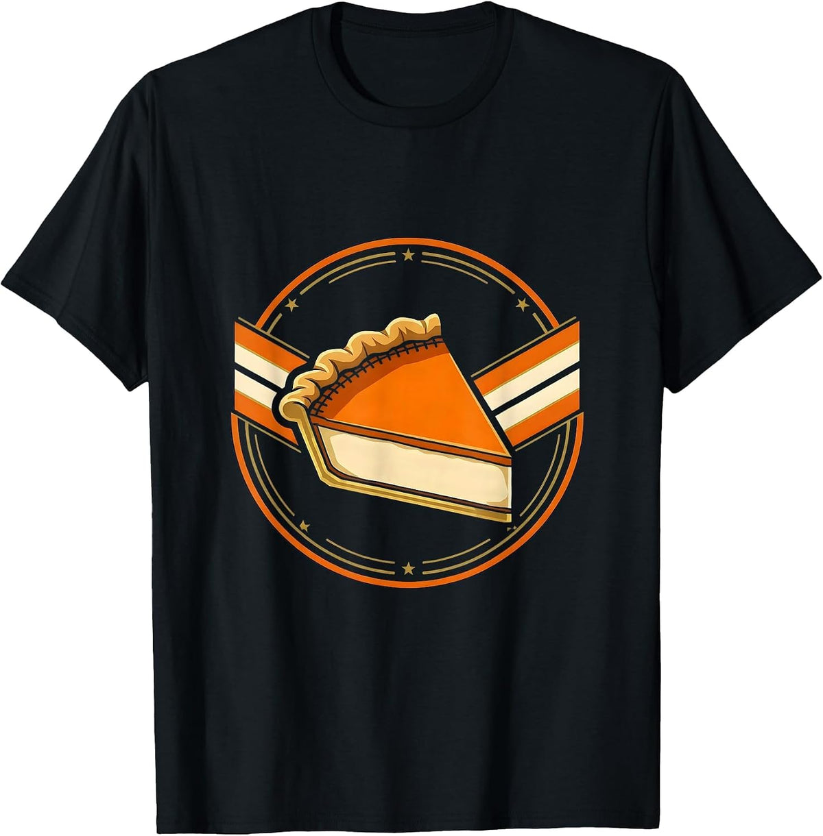 Men's Pumpkin Pie Wedge Sports Humor Thanksgiving T-Shirt - Black