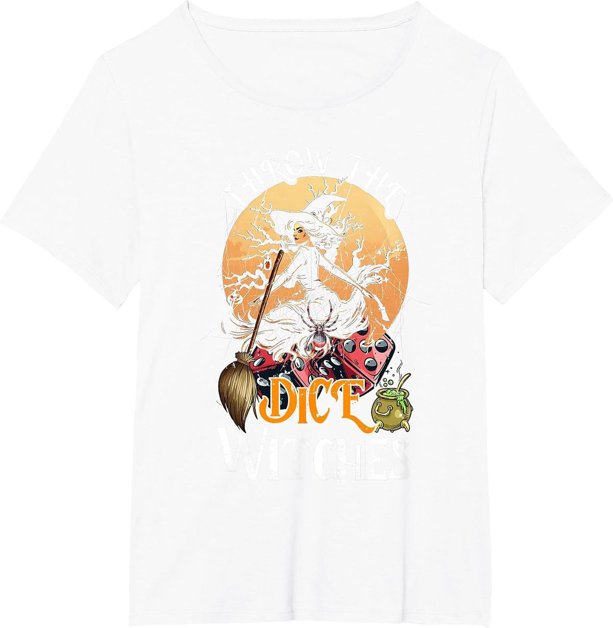 Bunco Throw the Dice Witches Bunco Game Lover Halloween T-Shirt - White