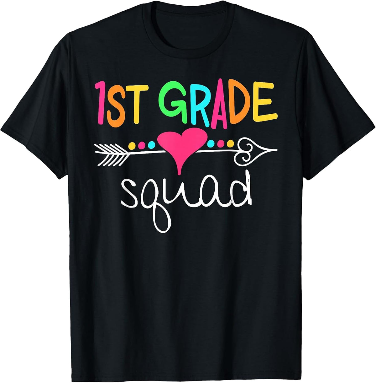 1st Grade Squad First Teacher Student Team Back to School T-Shirt - Black